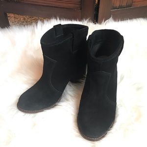 Splendid Blk Suede Ankle Booties
